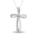 10K White Gold 1/5 Ct.Tw. Diamond Cross Pendant  Picasso Gold & Diamond Jewelry