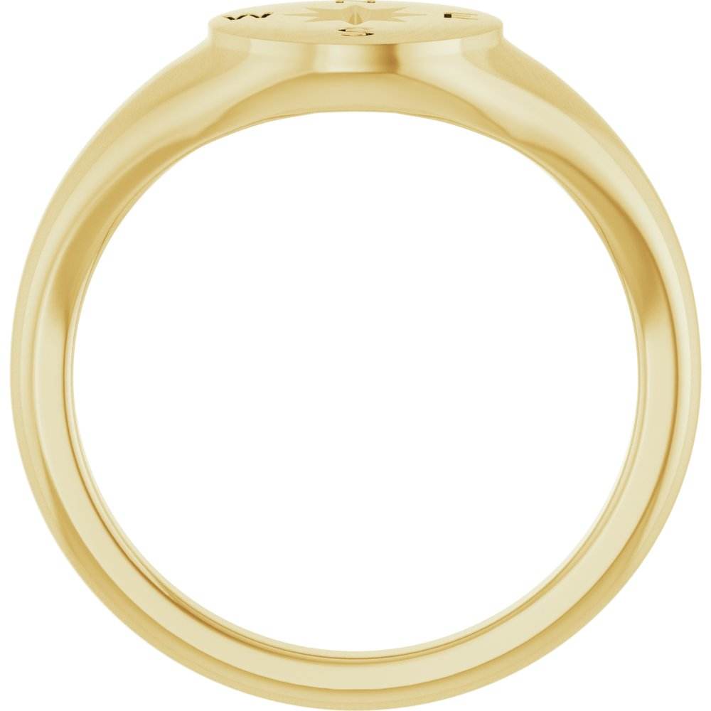 14K Gold Compass Signet Ring - Picasso Gold & Diamond Jewelry