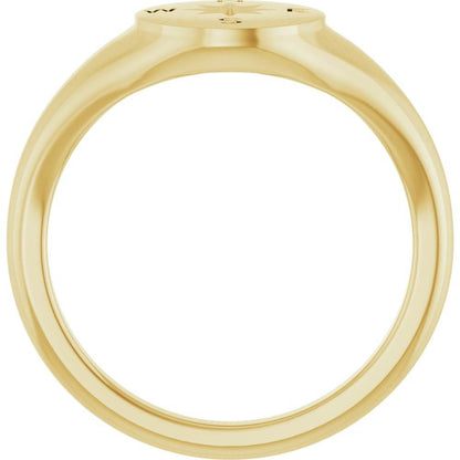 14K Gold Compass Signet Ring - Picasso Gold & Diamond Jewelry