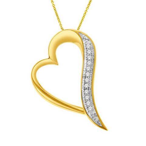 Elegant 10K Gold 0.04CT D-HEART Charms for Graceful Adornments - Picasso Gold & Diamond Jewelry