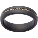 Black ring with gold inlay on a white background | Picasso Gold & Diamond Jewelry