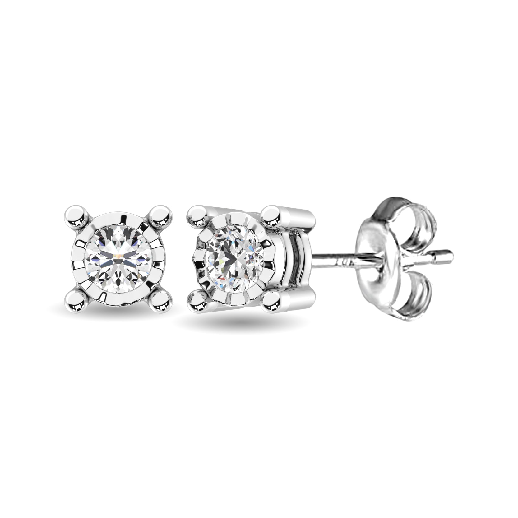 10K White Gold 1/5 Ct.Tw. Diamond Stud Earrings  Picasso Gold & Diamond Jewelry