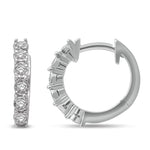 14K White Gold 1/5 Ct.Tw. Diamond Huggie Earrings  Picasso Gold & Diamond Jewelry