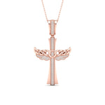 10K 0.43CT Diamond Angel Cross Pendant - Picasso Gold & Diamond Jewelry
