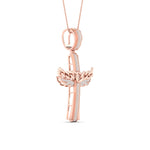 10K 0.43CT Diamond Angel Cross Pendant - Picasso Gold & Diamond Jewelry