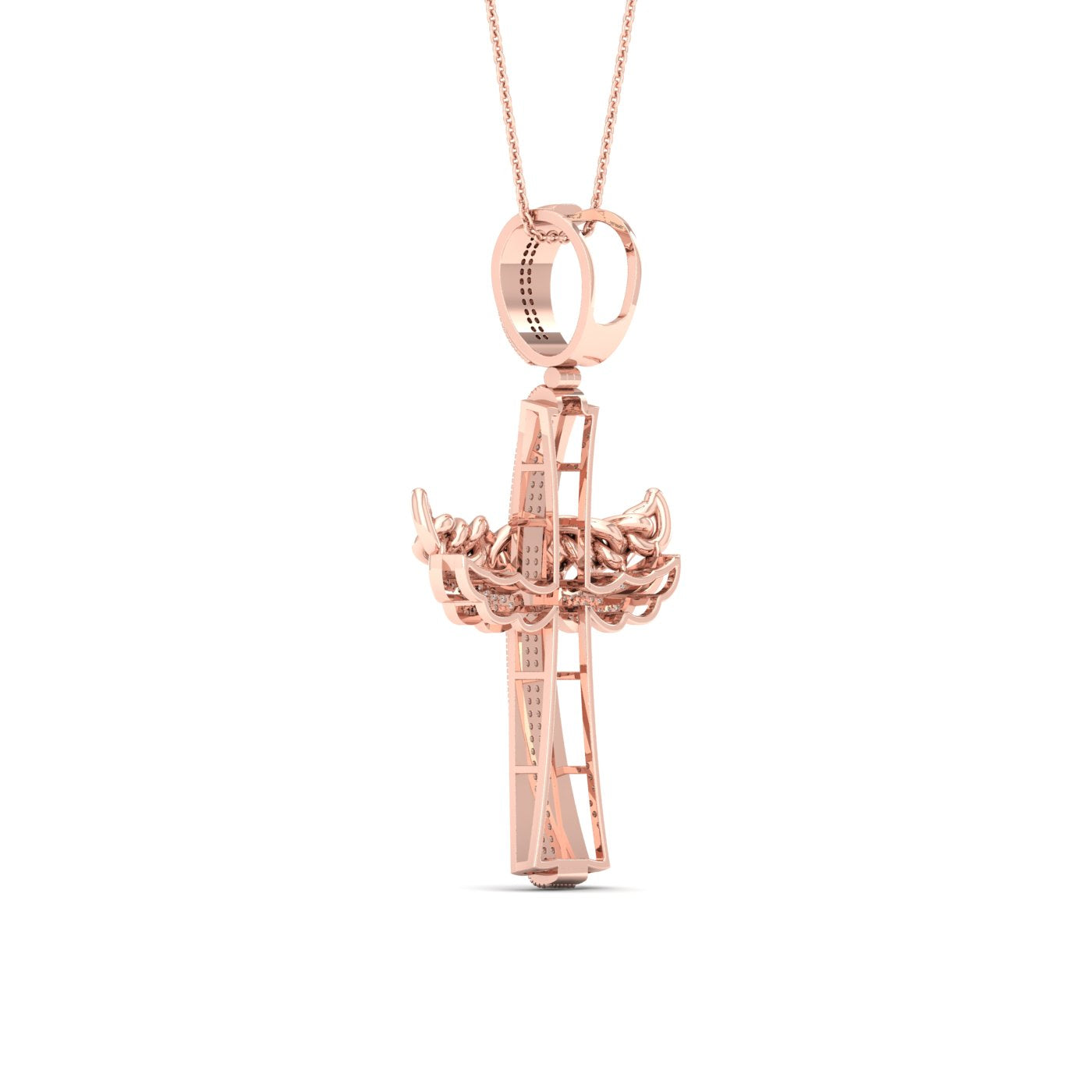 10K 0.43CT Diamond Angel Cross Pendant - Picasso Gold & Diamond Jewelry