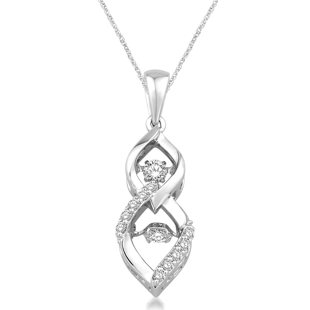 10K White Gold 2/5 Ct.Tw. Moving Diamond Fashion Pendant  Picasso Gold & Diamond Jewelry
