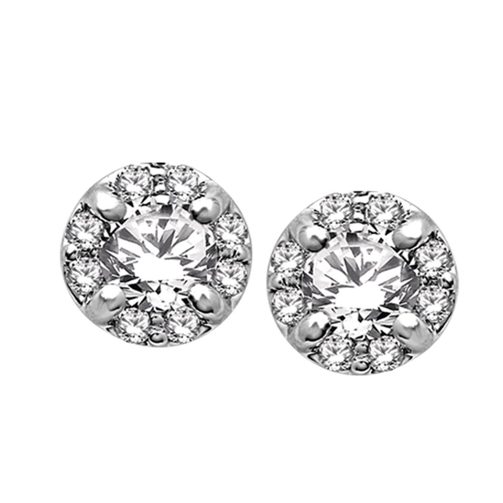 14K White Gold 7/10 Ct.Tw. Diamond Stud Earrings  Picasso Gold & Diamond Jewelry