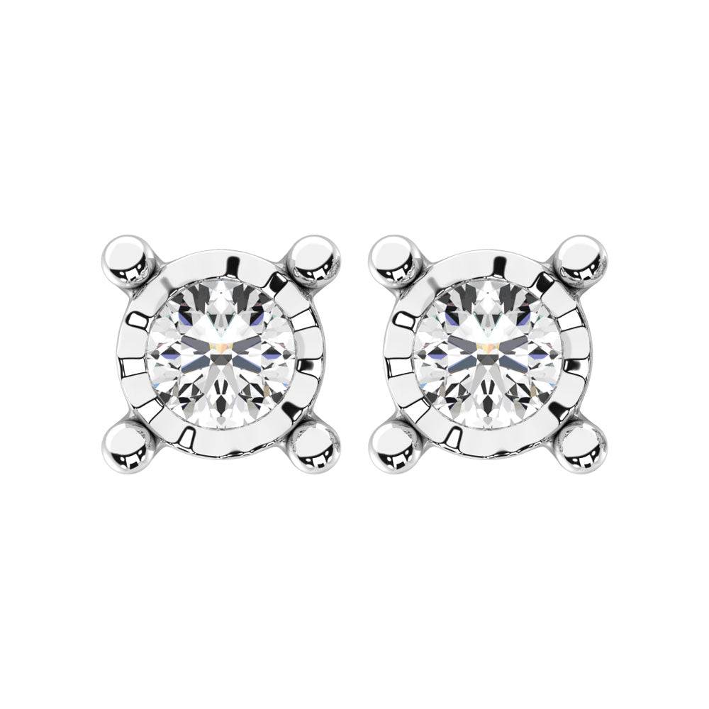Diamond 1/6 Ct.Tw. Solitaire Stud Earrings in 14K White Gold  Picasso Gold & Diamond Jewelry