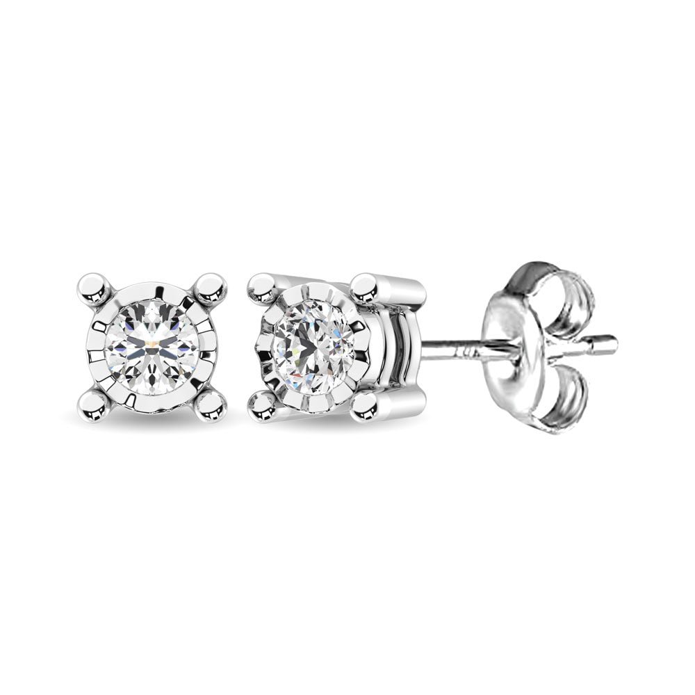Diamond 1/4 Ct.Tw. Solitaire Stud Earrings in 14K White Gold  Picasso Gold & Diamond Jewelry