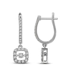 14K White Gold 1 1/4 Ct.Tw. Moving Diamond Danglers Earrings  Picasso Gold & Diamond Jewelry