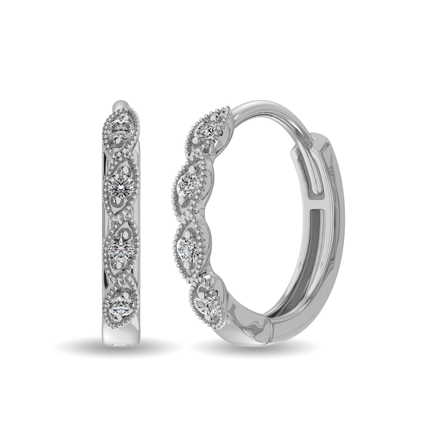 Diamond 1/20 Ct.Tw. Fashion Earrings in 14K White Gold  Picasso Gold & Diamond Jewelry