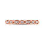14K Rose Gold 1/10 ct. tw. Diamond Stackable Band, top view of the diamonds