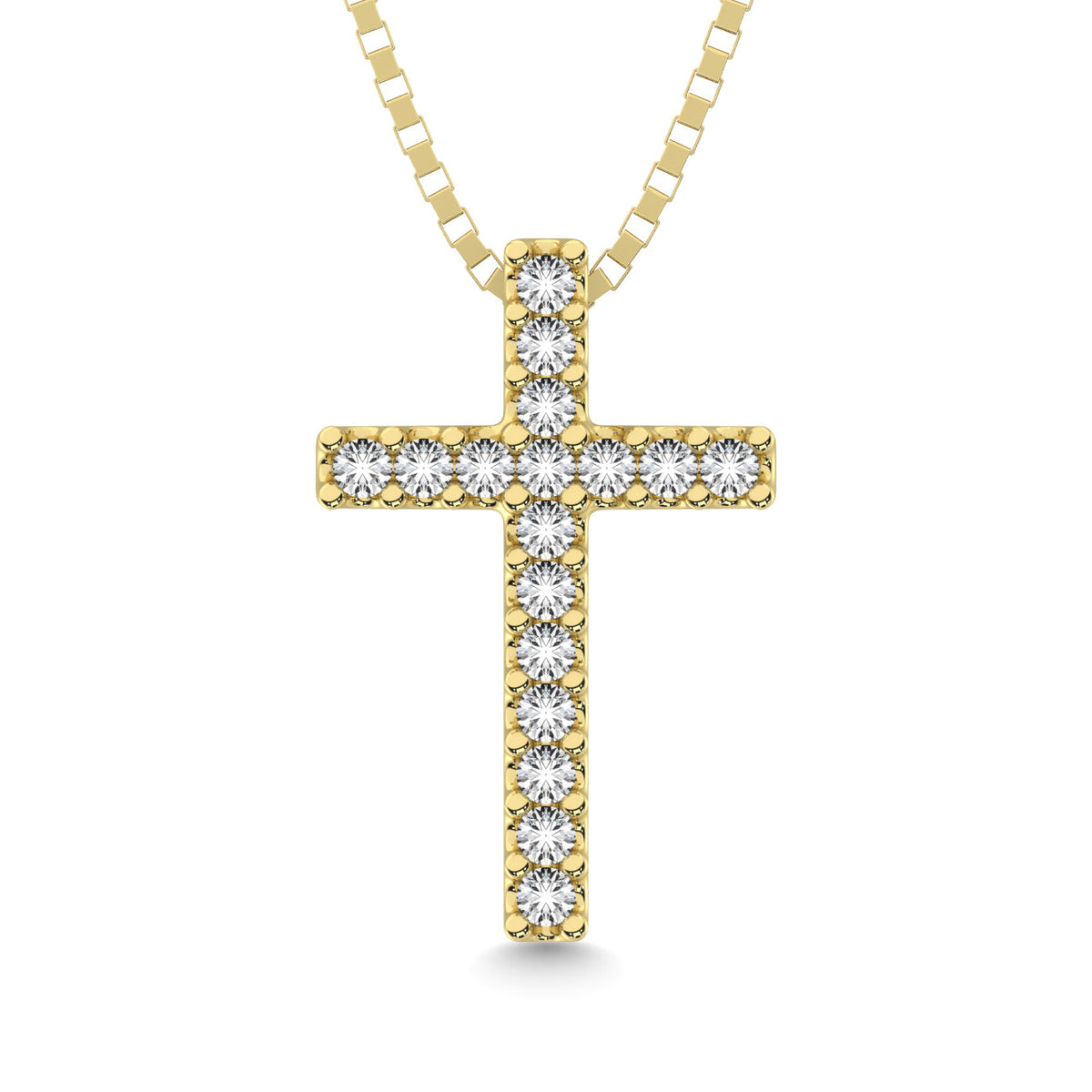 Classic Diamond Cross Pendant 1/10 Ct.Tw. 10K Yellow Gold  Picasso Gold & Diamond Jewelry