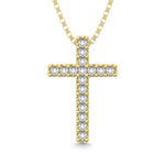 Classic Diamond Cross Pendant 1/10 Ct.Tw. 10K Yellow Gold  Picasso Gold & Diamond Jewelry