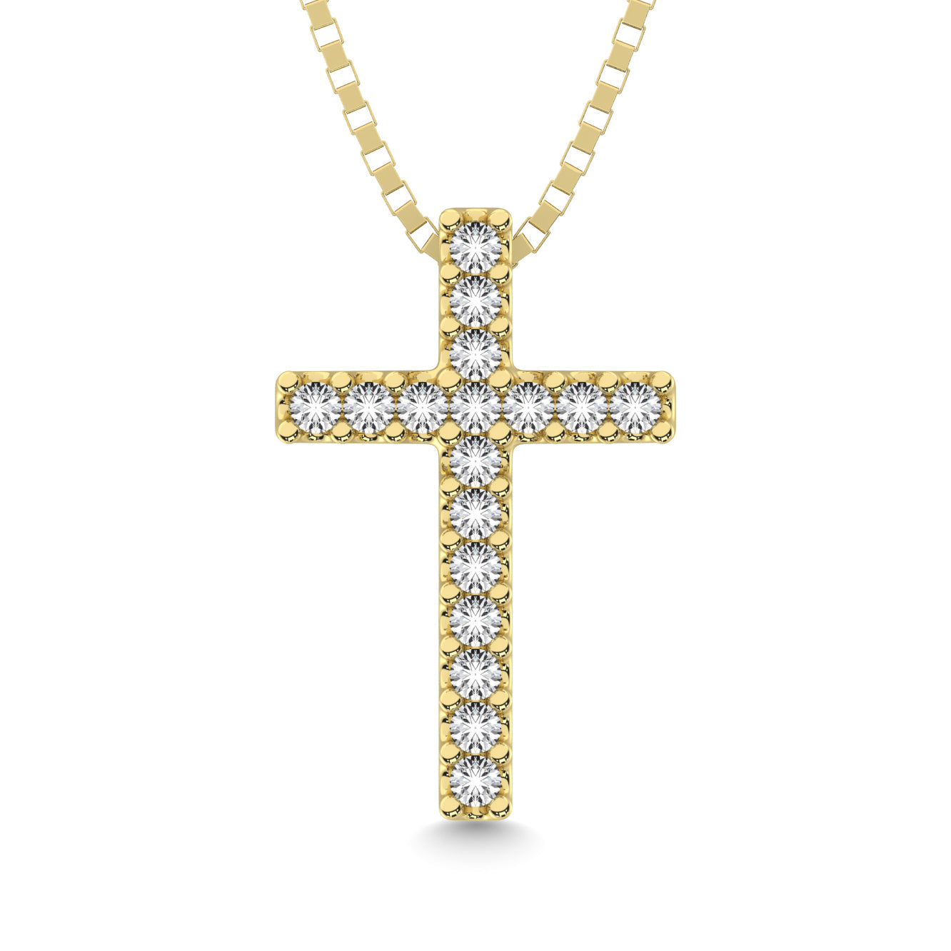 Classic Diamond Cross Pendant 1/10 Ct.Tw. 10K Yellow Gold  Picasso Gold & Diamond Jewelry