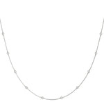3/4 ct tw Lab Grown Diamond Station Necklace in 14K White Gold