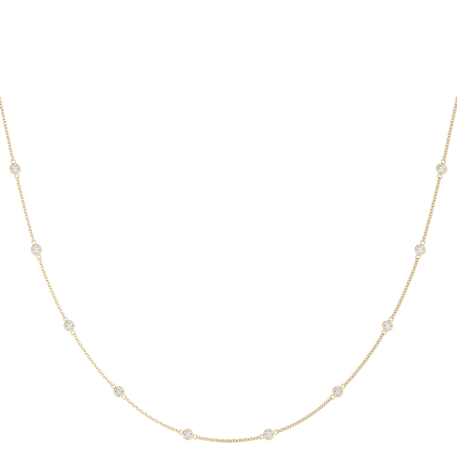 1 1/4 ct tw Lab Grown Diamond Station Necklace in 14K Two-Tone Gold