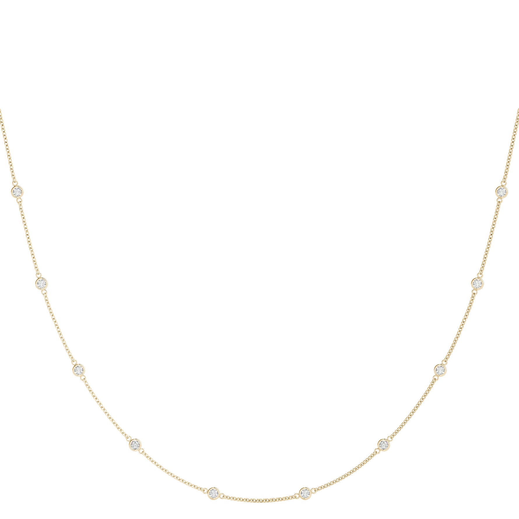 3/4 ct tw Lab Grown Diamond Station Necklace in 14K Two-Tone Gold