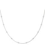 3/4 ct tw Lab Grown Diamond Station Necklace in 14K White Gold