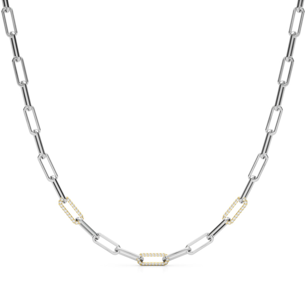 1 3/8 ct tw Lab Grown Diamond Necklace in 14K Two-Tone Gold