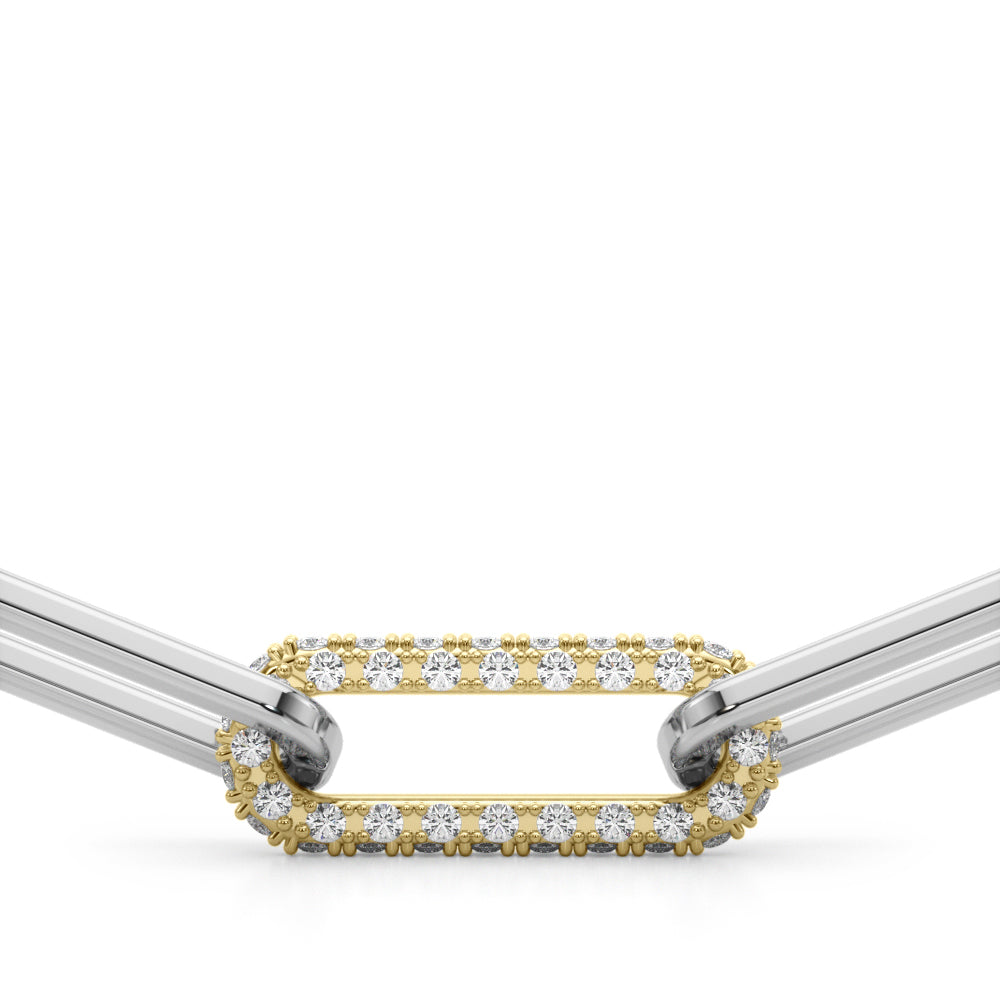 1 3/8 ct tw Lab Grown Diamond Necklace in 14K Two-Tone Gold