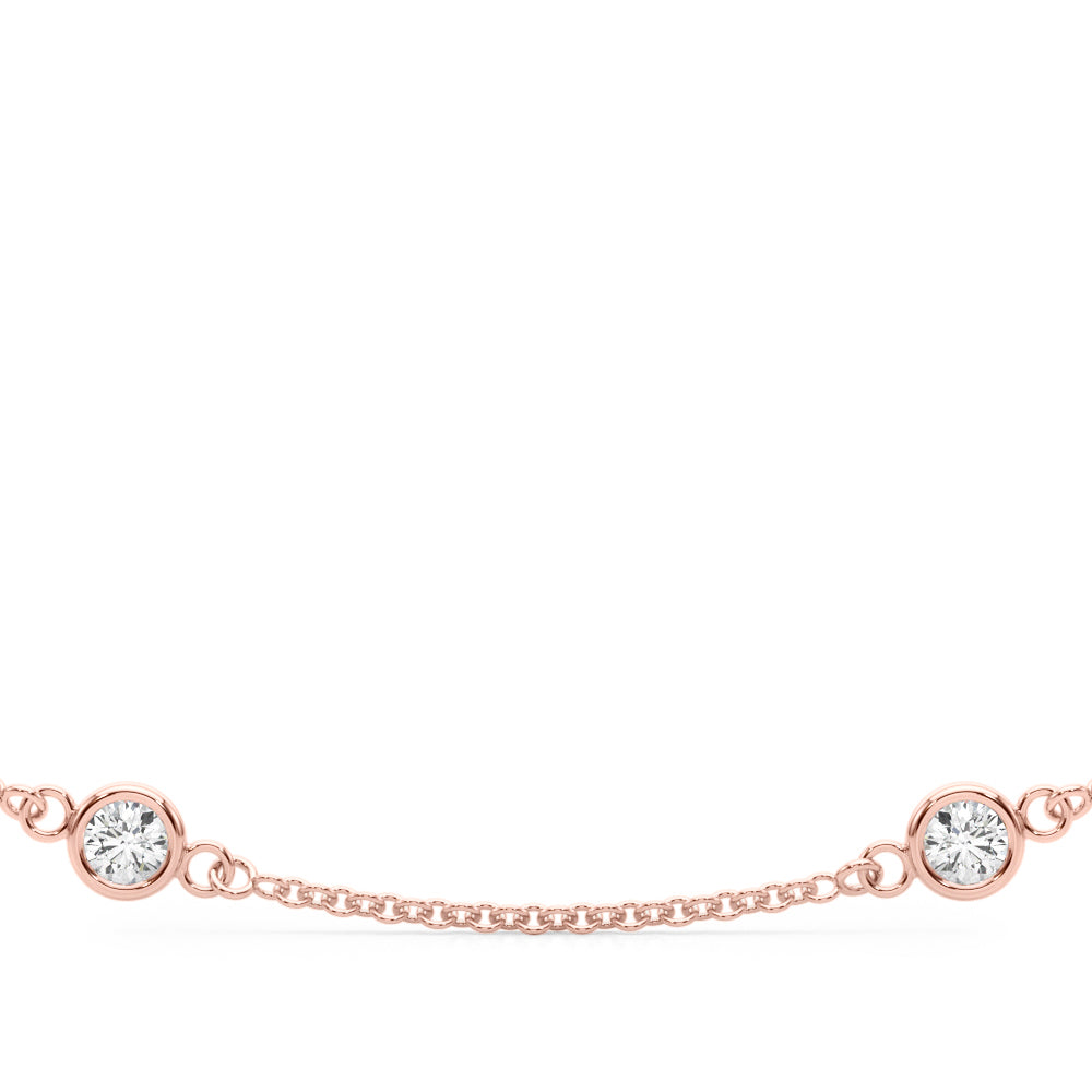 1 ct tw Lab Grown Diamond Station Necklace in 14K White Gold