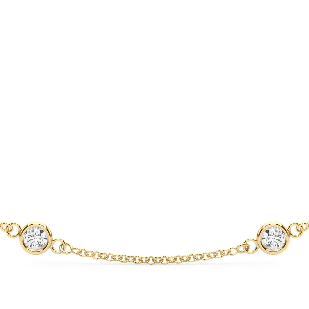 1 ct tw Lab Grown Diamond Station Necklace in 14K White Gold