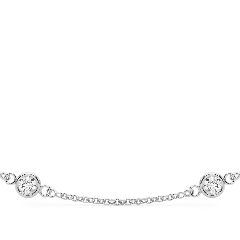 2 ct tw Lab Grown Diamond Station Necklace in 14K White Gold