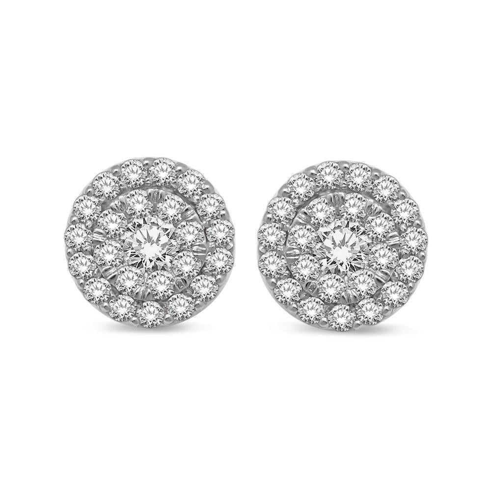 14K White Gold 2 Ct.tw Diamond Fashion Earrings  Picasso Gold & Diamond Jewelry