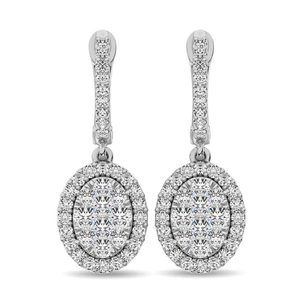 14K White Gold 1 Ct.tw Diamond Drop Earrings  Picasso Gold & Diamond Jewelry