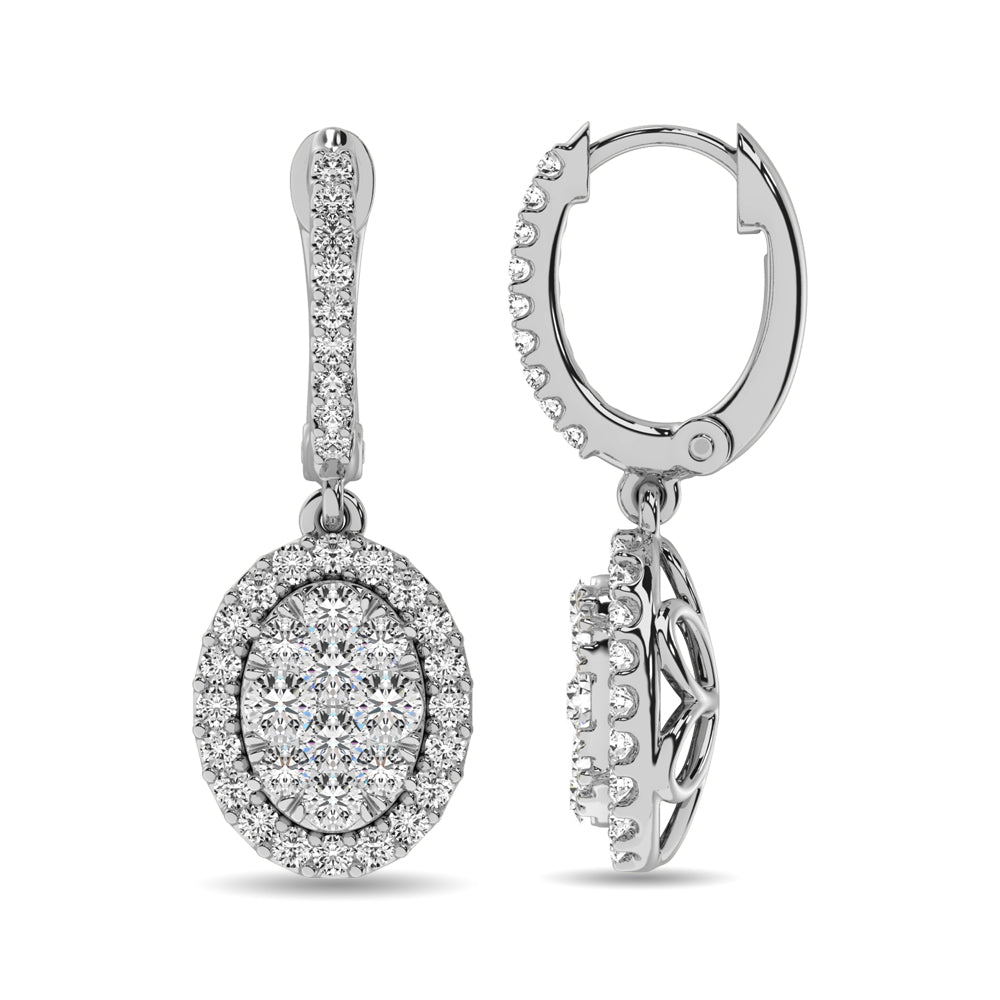 14K White Gold 1 Ct.tw Diamond Drop Earrings  Picasso Gold & Diamond Jewelry