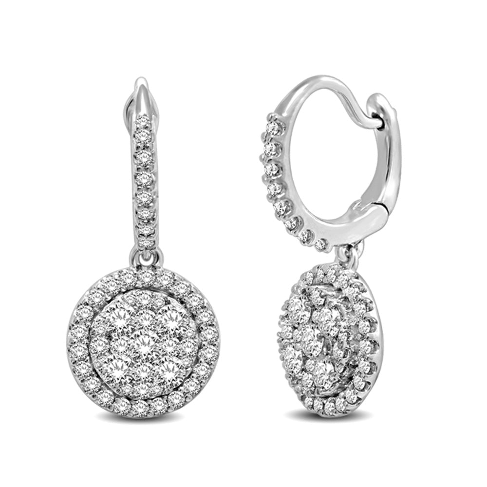 14K White Gold 1 1/2 Ct.tw Diamond Fashion Earrings  Picasso Gold & Diamond Jewelry