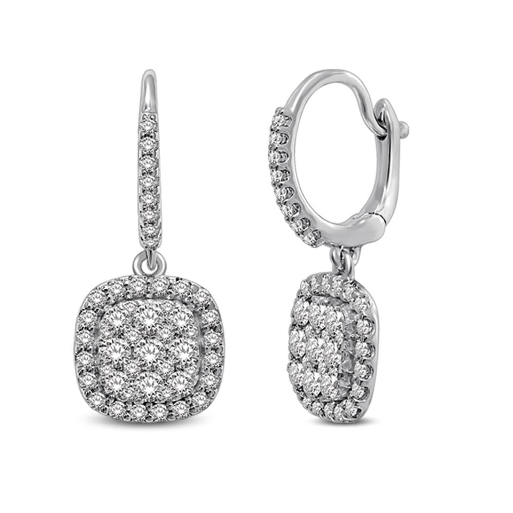 14K White Gold 2 Ct.tw Diamond Drop Earrings  Picasso Gold & Diamond Jewelry