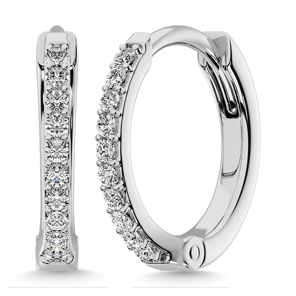 Earrings Diamond 1/3 Ct.Tw. Hoop Earrings in 10K White Gold Diamond 1/3 Ct.Tw. Hoop Earrings in 10K White Gold 60315W-10KT-A2