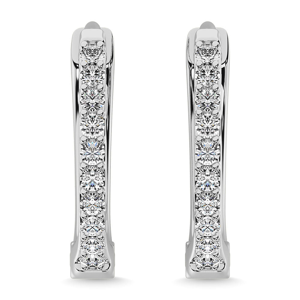 Earrings Diamond 1/3 Ct.Tw. Hoop Earrings in 10K White Gold Diamond 1/3 Ct.Tw. Hoop Earrings in 10K White Gold 60315W-10KT-A2