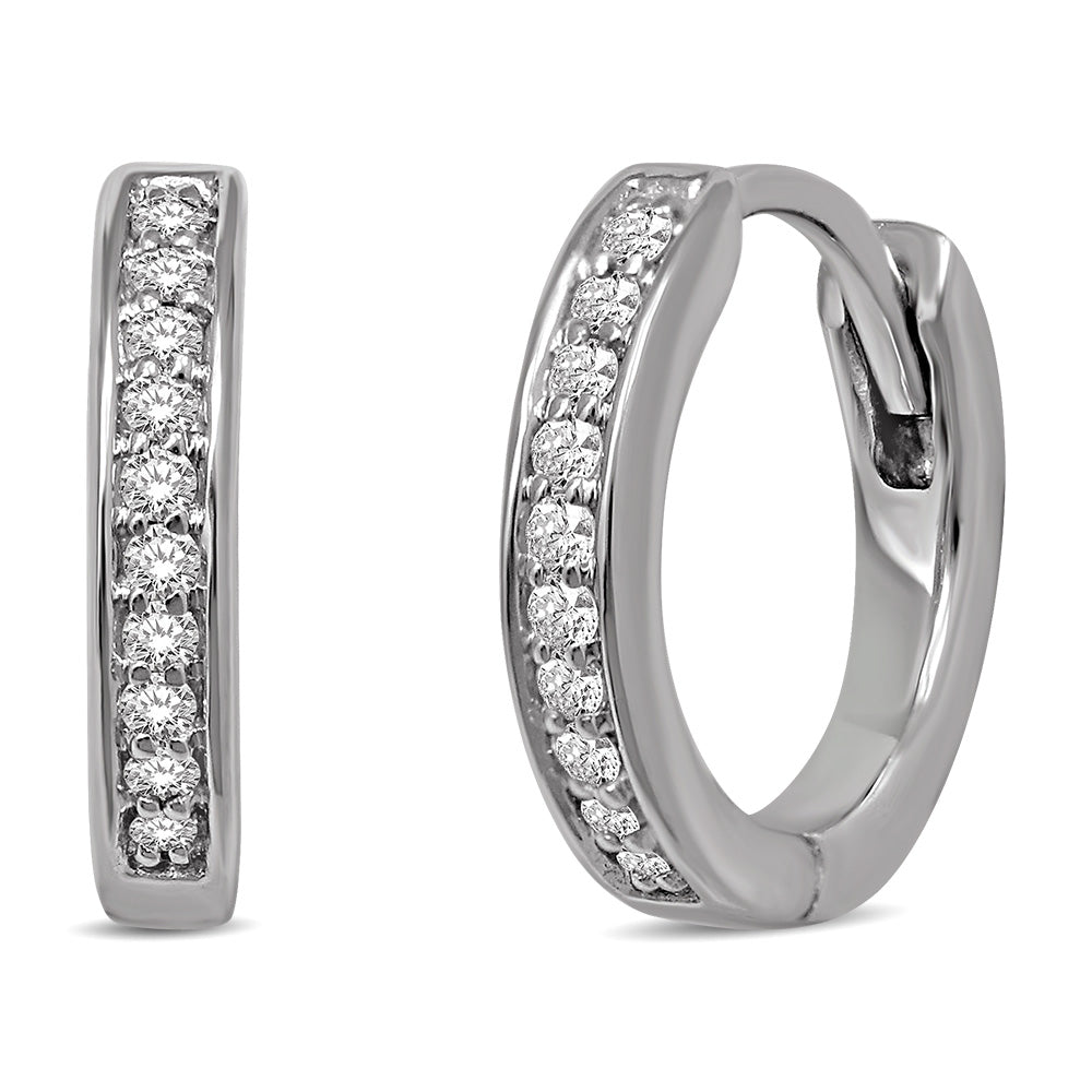 10K White Gold 1/3 Ct.tw Diamond Hoop Earrings  Picasso Gold & Diamond Jewelry