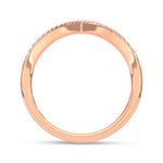 Diamond 1/8 ct. tw. Chevron Band in 10K Rose Gold, close-up of the diamond setting