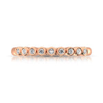 14K Rose Gold 1/10 ct. tw. Diamond Stackable Band, side profile view showing the band