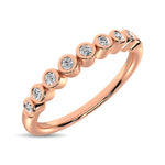 14K Rose Gold 1/10 ct. tw. Diamond Stackable Band, top view of the diamonds