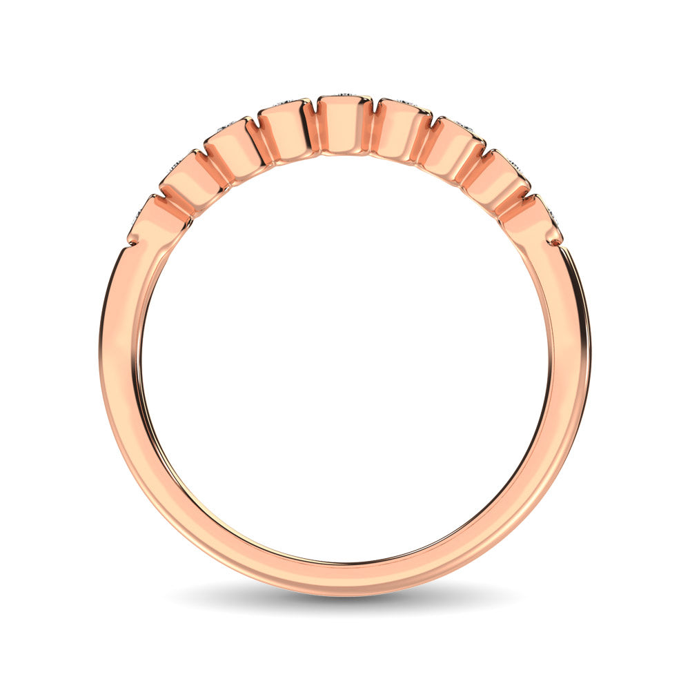 14K Rose Gold 1/10 ct. tw. Diamond Stackable Band, close-up of the diamond setting