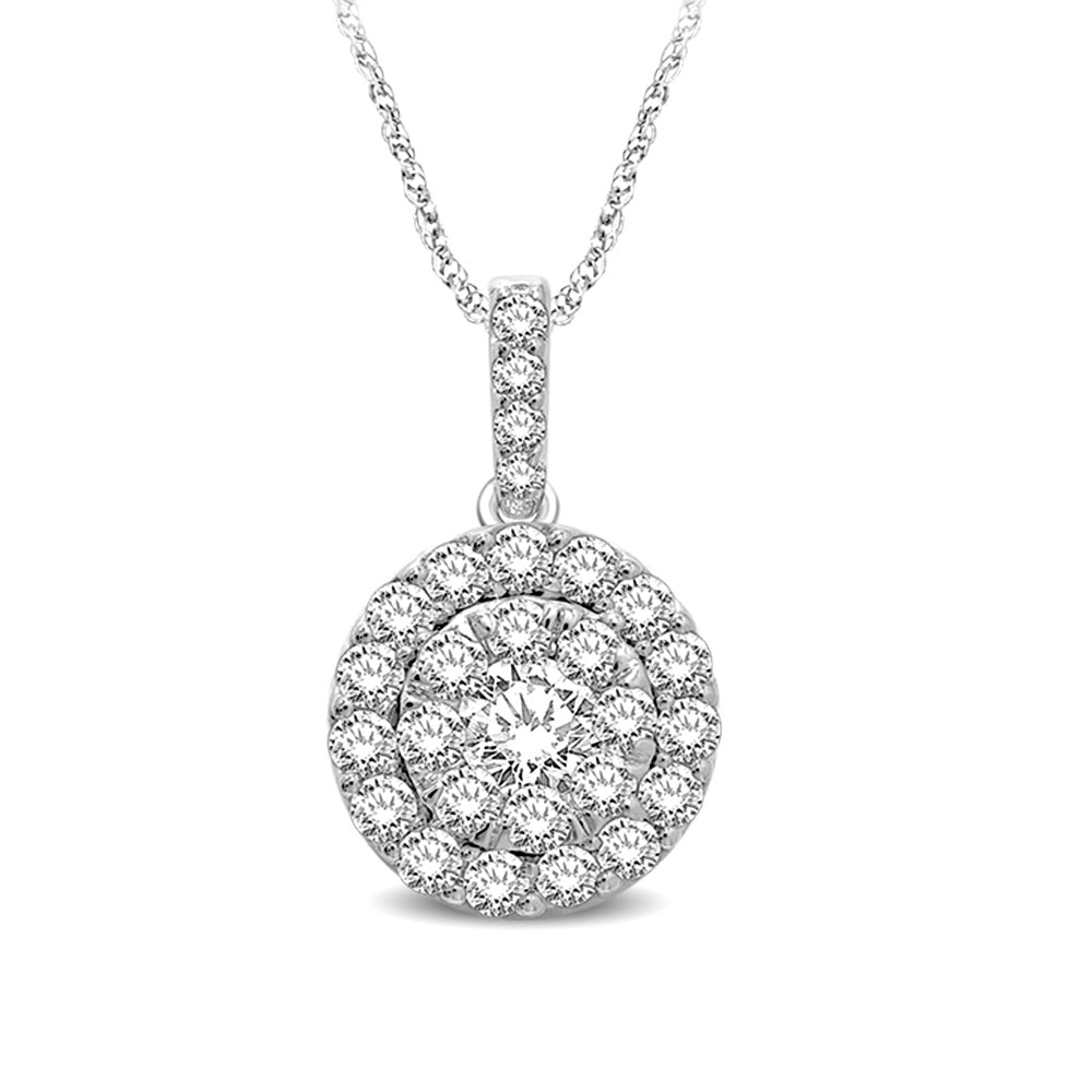14K White Gold 1/2 Ct.tw Invisible Diamond Fashion Pendant  Picasso Gold & Diamond Jewelry