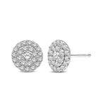 14K White Gold 3/4 Ct.tw Invisible Diamond Stud Earrings  Picasso Gold & Diamond Jewelry