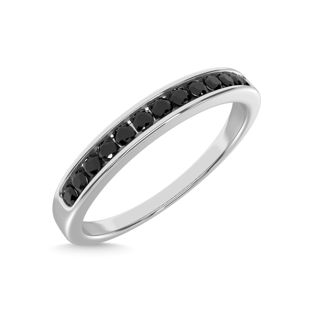 14K White Gold 1/6 Ct.tw Black Diamond Machine Band