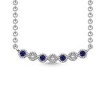 Diamond 1/10 Ct.Tw. And Blue Sapphire Necklace in 10K White Gold  Picasso Gold & Diamond Jewelry