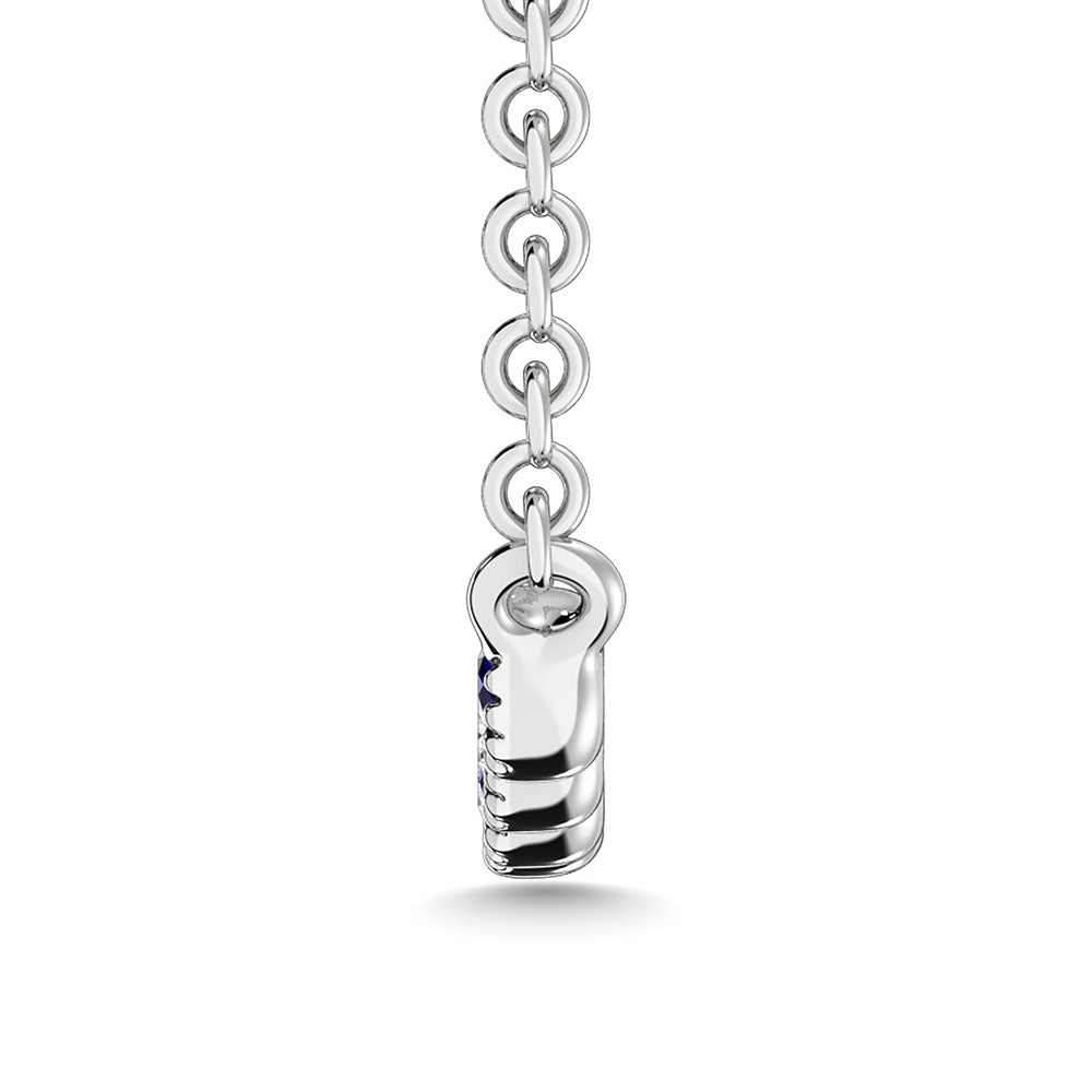 Diamond 1/10 Ct.Tw. And Blue Sapphire Necklace in 10K White Gold  Picasso Gold & Diamond Jewelry