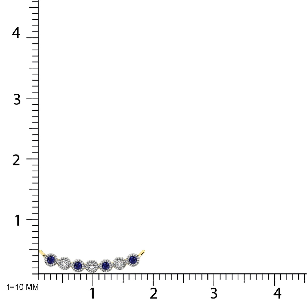 Diamond 1/10 Ct.Tw. And Blue Sapphire Necklace in 10K White Gold  Picasso Gold & Diamond Jewelry