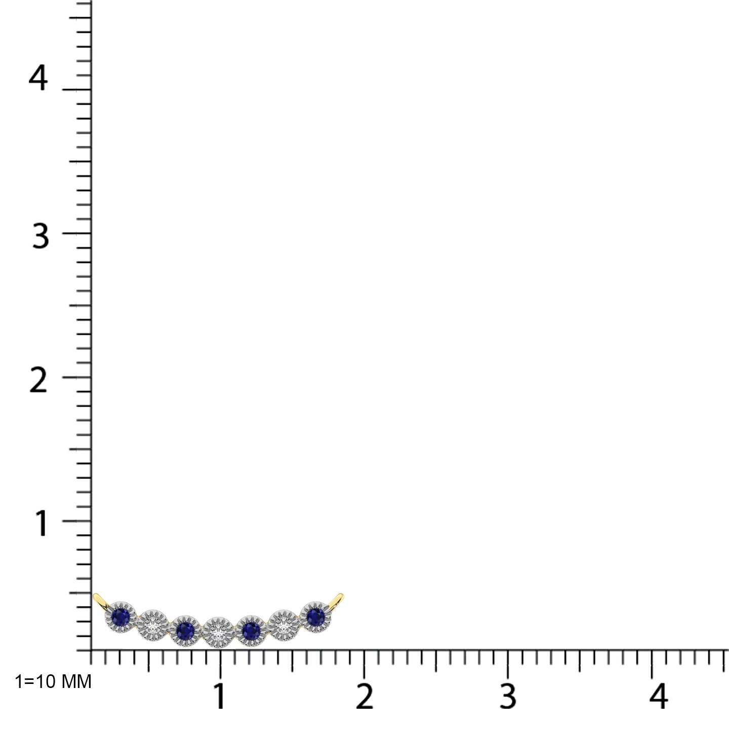 Diamond 1/10 Ct.Tw. And Blue Sapphire Necklace in 10K White Gold  Picasso Gold & Diamond Jewelry