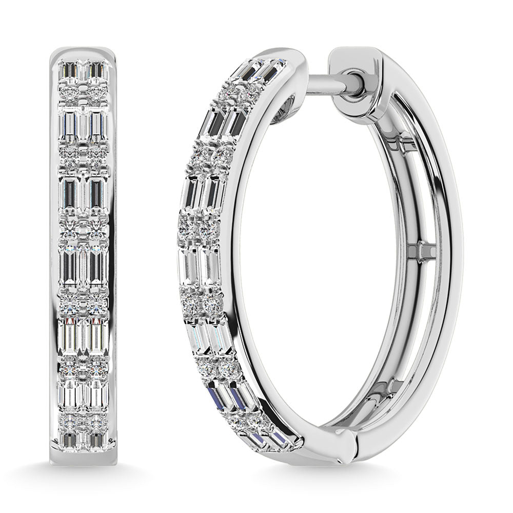 Earrings Diamond 1/3 Ct.Tw. Hoop Earrings in 10K White Gold Diamond 1/3 Ct.Tw. Hoop Earrings in 10K White Gold 61040W
