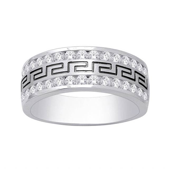 Bold Brilliance: 14K 0.97-1.05CT D-Men's Bands Ring - Picasso Gold & Diamond Jewelry